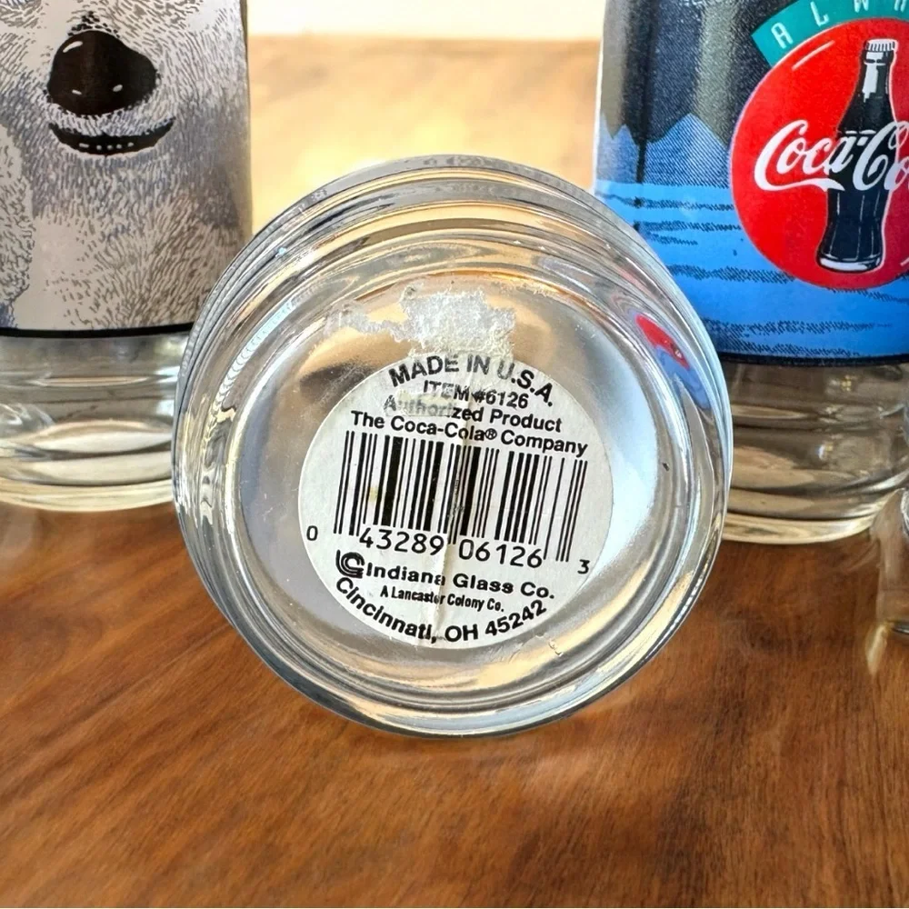 Vintage Coca-Cola Polar Bear Glass Tumblers - Set of 5 Measurements in pictures.